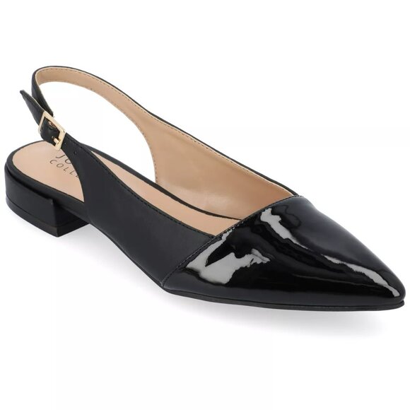 Journee Collection - Women's Bertie Sling Back Two Tone Pointed Toe Flats - Picture 1 of 10
